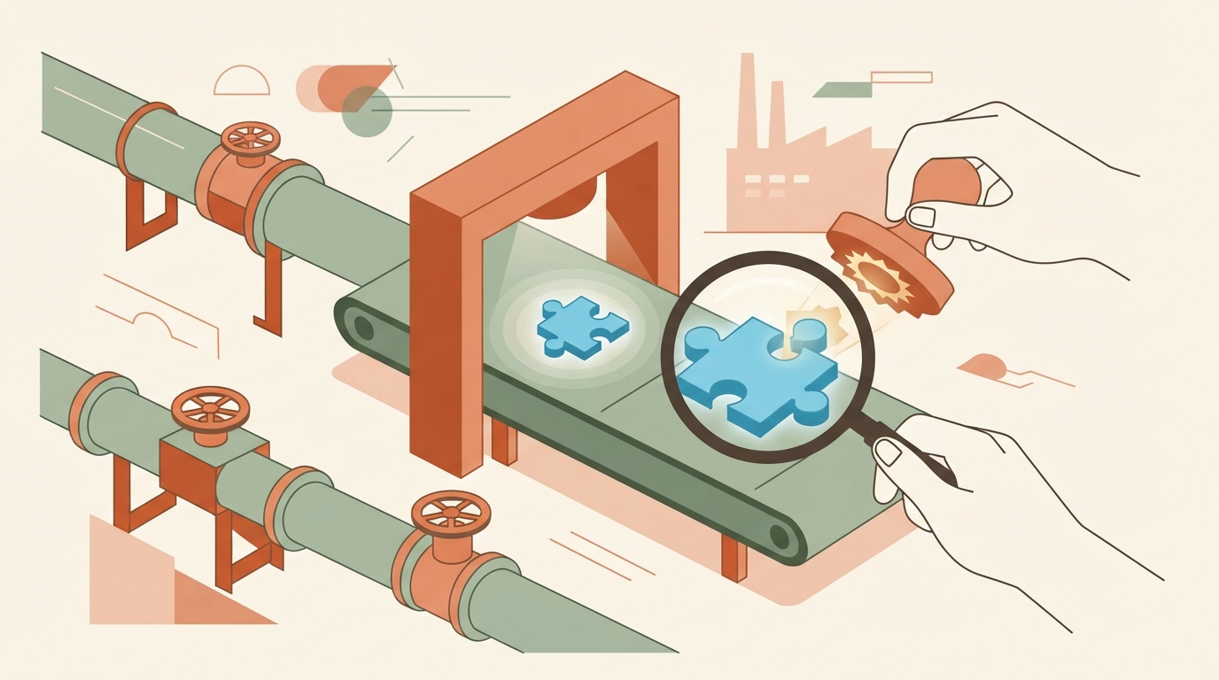 Visual depiction of a sixty-second human review checkpoint ensuring content quality and factual accuracy.